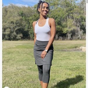 NWT- Knee length skirt with built in leggings
